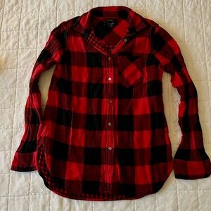 J Crew classic flannel button up. Size 0.